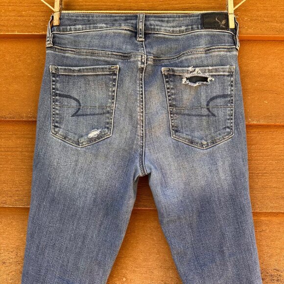 American Eagle Outfitters Super Stretch Ankle Distressed Jeans Size8 - Picture 12 of 15